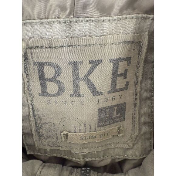 BKE‎ Men's Hudson Jacket Large Slim Fit Washed Gray Motorcycle Full Zip - Picture 4 of 13